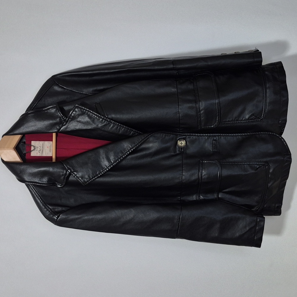 WE THE FREE Black Vegan Leather Blazer Jacket Size XS